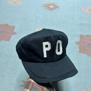 Vintage 80s SnapBack hat cap PO police officer? black adjustable baseball